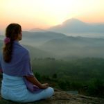 I stock meditating lady circle