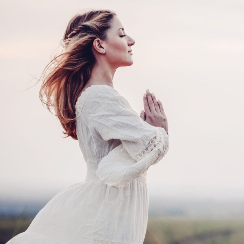 Beautiful woman in a meadow